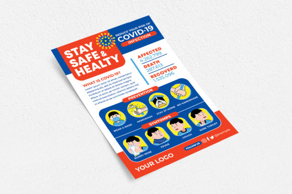 Download Stay Safe &amp; Health Flyer Print Templates - Premium Resources